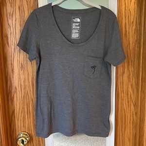 The North Face Grey Top with Pocket Embroidery